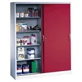CP Stahlschrank 2149-00 S10053 lichtgrau, rubinrot 8 Fachböden 160,0 x 40,0 x 195,0 cm, aufgebaut, 1 St.
