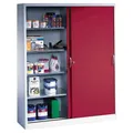 CP Stahlschrank 2149-00 S10053 lichtgrau, rubinrot 8 Fachböden 160,0 x 40,0 x 19