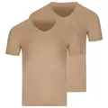 RAGMAN Unterhemd 2er Pack Basic (Spar-Set, 2-St) Unterhemd / Shirt Kurzarm - Baumwolle - Atmungsaktiv braun 3XL