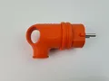 Stecker Gummi mit Griff abgewinkelt 90° orange IP44 Gummi Stecker Schuko IP44