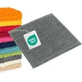 WohnDirect Badematte 45x45 cm Grau – Kleiner Badvorleger für Gäste-WC & Dusche – Weicher Hochflor Badezimmerteppich Quadratisch, Saugstark & Waschbar (Versand aus DE)