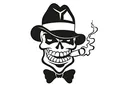 Plott Aufkleber Al CApone Totenkopf Mafia Godfather Sticker Tuning Fun Gag