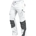Leibwächter Arbeitshose Herren Flex-line Arbeitshose Bequeme Workwear mit Elastan dehnbar durch Elastan (Spandex), trocknergeeignet grau|weiß 48