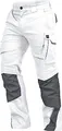 Leibwächter Flex-line Arbeitshose Herren – weiß/grau – Gr. 48 – Bequeme Workwear mit Elastan (Spandex) – 60°C waschbar & trocknergeeignet – erhöhte Reißfestigkeit – für verschiedenste Berufe