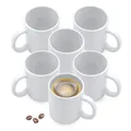 Klassik Kaffee Tasse weiß 310 ml - 6er Set - Blanko Tee Kakao Becher zum Bemalen