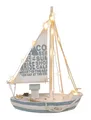 Segelboot Holz LED Beleuchtung 29cm maritim Deko Segelschiff Meer Hafen Sommer