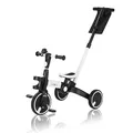 FableKids Dreirad 7in1 Kinderdreirad Laufrad Kinder Lenkstange Fahrrad Baby Kinderwagen | Elternlenkung |Klappbar | Becherhalter | ab 18 Monaten | Klingel | Weiß, (FA-HE-KT3Y)