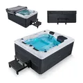 Artsauna Outdoor Whirlpool Oasis mit Treppe - Massagedüsen, LED Licht, Filter, Abdeckung & Heizung