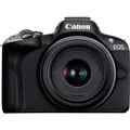 Canon EOS R50 Kit + RF-S 18-45 I Digitale Spiegelreflexkamera RF-S 18-45 mm Schwarz 4K-Video, Blitzschuh, Dreh-/schwenkbares Display, Touch-Screen