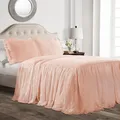 Rüschenrock, Tagesdecke, Rouge, 3teiliges Set, QueensizeBett