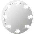vidaXL Wandspiegel mit LED-Beleuchtung Rund Glas 3078642