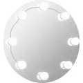 vidaXL Wandspiegel mit LED-Beleuchtung Rund Glas - Silber