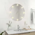 vidaXL Wandspiegel mit LED-Beleuchtung Rund Glas NEU
