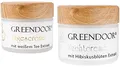GREENDOOR Naturkosmetik Feuchtigkeitspflege 2er Sparset Tagescreme Bio weißer Tee + Nachtcreme Bio Hibiscus, Natur gegen Fältchen, natürliche Feuchtigkeitsschutz Tagespflege Gesicht