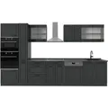 Vicco R-Line Küchenzeile Anthrazit Landhaus/Anthrazit 350 cm AP Anthrazit ohne E-Geräte