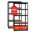 Stagecaptain Heavyrack Lagerregal Holzböden Schwarz, max. 875 kg 2x Set