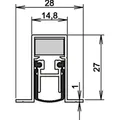 Athmer Türdichtung Schall-Ex DUO L-15/28 OS 1-404 2-seitig Länge 1083 mm Aluminium silberfarben eloxier... (1-404-1085)