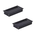 HOOZ 2X Kabeldurchführung Schreibtisch, 160mm Aluminium Kabeldurchlass mit Bürstendichtung, Kabeldurchführung Tisch für Tisch Büro Arbeitsplatten, Kabelkanal für Möbel und Schreibtisch (Rechteckig)