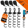 4X Erdanker Bodenanker inkl. Gurte | Erdanker Set für Trampolin, Zelt, Pavillion