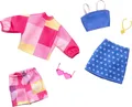 Mattel® Anziehpuppe Barbie Fashions 2er-Pack - Pinke Bluse und Short + Blaues Top und Rock