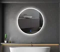 ChiliTec Badspiegel mit LED Beleuchtung 50cm Rund - Badezimmerspiegel Touchschalter 230V 1400lm Licht 4000k / Neutralweiß