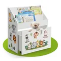 Juskys Kinder Bücherregal 3 Fächer & Spielzeugkiste - Holz Regal Weiß - 63x30x70 cm - Aufbewahrung