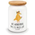 Mr. & Mrs. Panda Vorratsdose Fuchs Blumen - Weiß - Geschenk, Liebesbeweis, Blumenkranz, Freude, Fr, Keramik, (1-tlg), Nachhaltige Materialien weiß