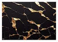 Fototapete Marmor Gold Schwarz 3D Effekt Abstrakt Steinoptik Mauer - inkl. Kleister - für Wohnzimmer Schlafzimmer Flur Vlies Tapete Vliestapete Wandtapete Motivtapeten Montagefertig (254x184 cm)