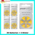 30 Batterien PowerOne Typ 10 BATTERIEN  PR70  p10 HÖRGERÄTE BATTERIE GELB