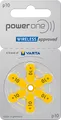 30 x  Varta Power One Hörgerätebatterien 1,4V 100mAh P10 5x6er-Pack PR70