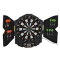 HOMCOM Elektronische Dartscheibe, schwarz, Kunststoff