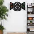 HOMCOM Elektronische Dartscheibe mit Tür Dart Scheibe Dartboard 216 Spiele