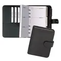 17501 Systemplaner A7 aus FINEtouchLederimitat, schwarzer Timeplaner, Mappe c...