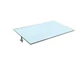 BuyLando Shop - [Modell - Milchglas] - Glasvordach - VSG Glas - inkl. Edelstahlhalter - Variationen (L-Form - Halter, 120x90cm)