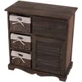 KOMMODE SCHRANK MIT 3 KÖRBEN Braun