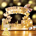 60. Geburtstag Frau Mann Geldgeschenke Holz mit LED Lichterkette Geschenk zum...