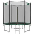 Songmics Trampolin outdoor, Ø 183 cm, schwarz/grün, mit Netz & Leiter, bis 100 kg