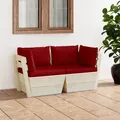 Garten-palettensofa 2-sitzer Mit Kissen Fichtenholz - Vidaxl