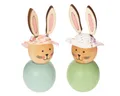 Viana Osterhase Osterhasen Holzfiguren Deko Frühling Tischdekoration Vintage, 8 Stück