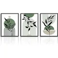 Salbei Grün Boho Wandbilder Minimalistische Geometrische Leinwand