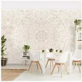 Bilderdepot24 Mustertapete Spirituell Mandala Aquarell Muster Ornament beige Muster Wanddeko, Glatt, Matt, (Vliestapete inkl. Kleister oder selbstklebend), Wohnzimmer Schlafzimmer Küche Flur gemusterte Vliestapete Wandtapete beige 3.84 m x 2.55 m