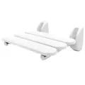 RIDDER Pro Duschklappsitz, Klappbarer Duschsitz zur Wandmontage, Aluminium, weiß, ca. 38,2 x 36 x 16 cm
