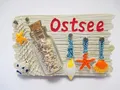 Ostsee Magnet Meer Seestern Poly Relief Souvenir Germany Muscheln
