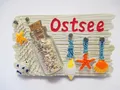 Ostsee Magnet Meer Seestern Poly Relief Souvenir Germany Muscheln