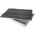 ACO 600x400mm Fußmatte Rips anthrazit mit Bodenwanne Vario Light Schuhabstreifer Abtreter - Grau