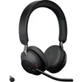 Jabra Evolve2 65 MS On Ear Headset Bluetooth Stereo Schwarz Lautstärkeregelung, Batterieladeanzeige, Mikrofon-Stummschaltung Telefon