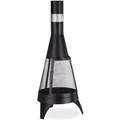 Relaxdays Terrassenofen Stahl Schwarz 120 cm x 47 cm mit Funkenschutz