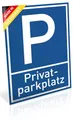 Schild Privat Parkplatz | PVC 20 x 30 cm | stabiles PVC Schild mit UV-Schutz | blau | Privatparkplatz Parken verboten | Dreifke®