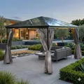 Pavillon Gartenpavillon 3x4,2m Sahor anthrazit Aluminium UV-Schutz