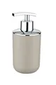 WENKO Seifenspender Brasil, nachfüllbarer Seifendosierer für Badezimmer und Küche, aus bruchsicherem Kunststoff, BPA-frei, Fassungsvermögen: 320 ml, 7,3 x 16,5 x 9 cm, Taupe
